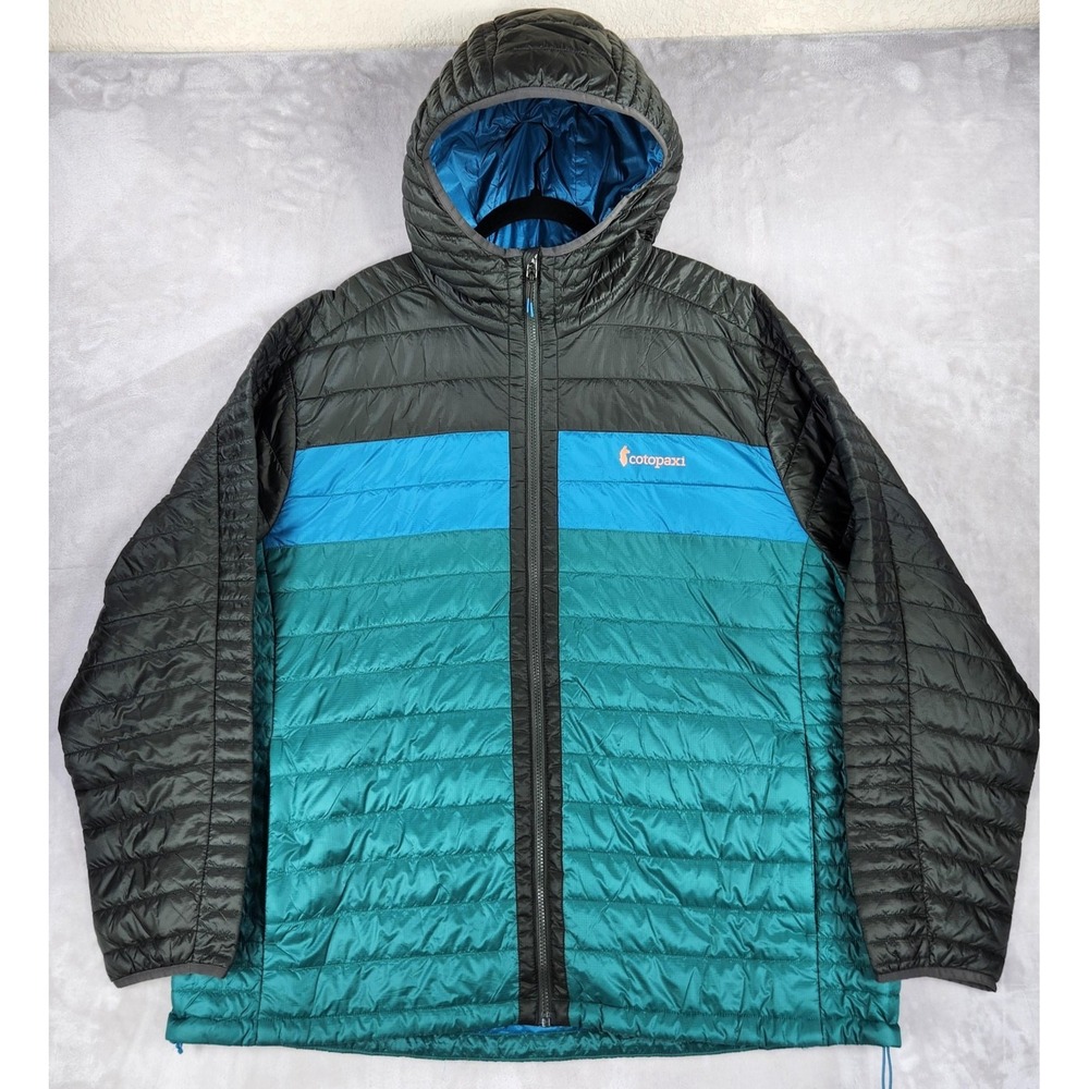 Cotopaxi Jacket Mens 3XL Green Blue Capa Insulated Hooded Puffer Primaloft